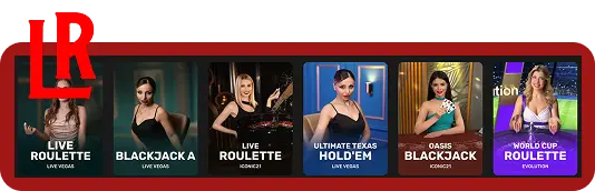 LuckyRollers NZ live casino lobby showing 700+ streaming table games with real dealers and studios