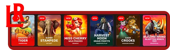 LuckyRollers Casino new slots section showing recently added online games