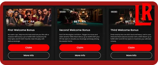 LuckyRollers New Zealand promotions page displaying 300% three-deposit welcome bonus package worth up to 30,000 USDT and 100 free spins